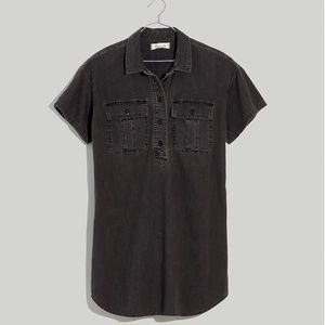 Madewell Short Sleeve Denim Shirtdress in Lunar Wash Size Small